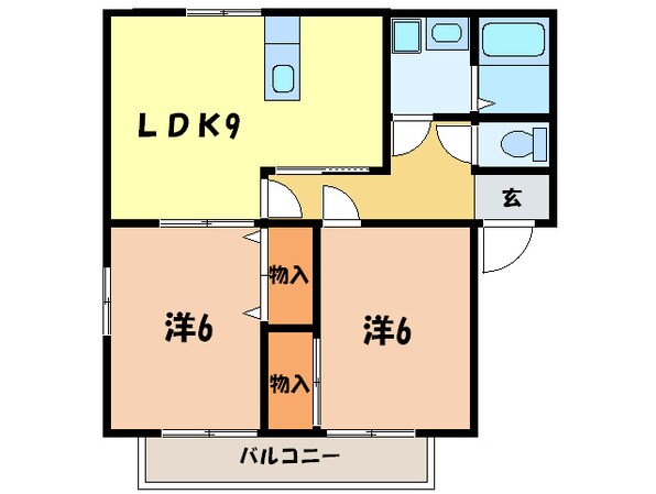 イエロ－ヒルズＢ棟の物件間取画像